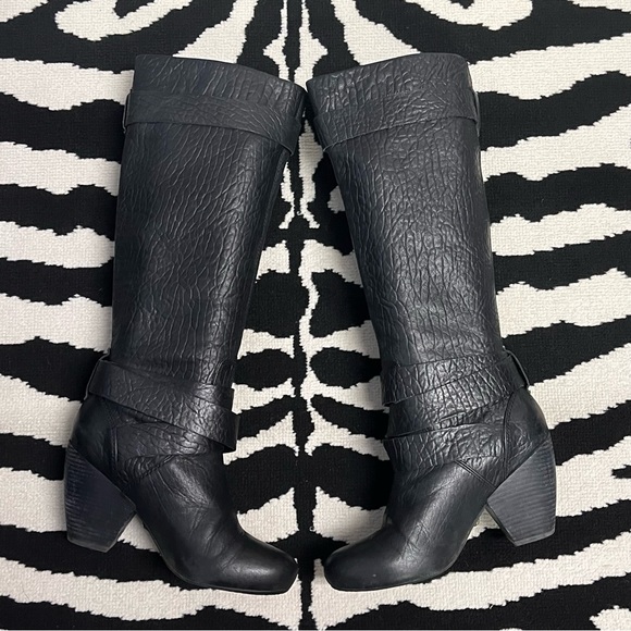 Lucky Brand Candice Tall Leather Black Boots Size 7 - Picture 9 of 16